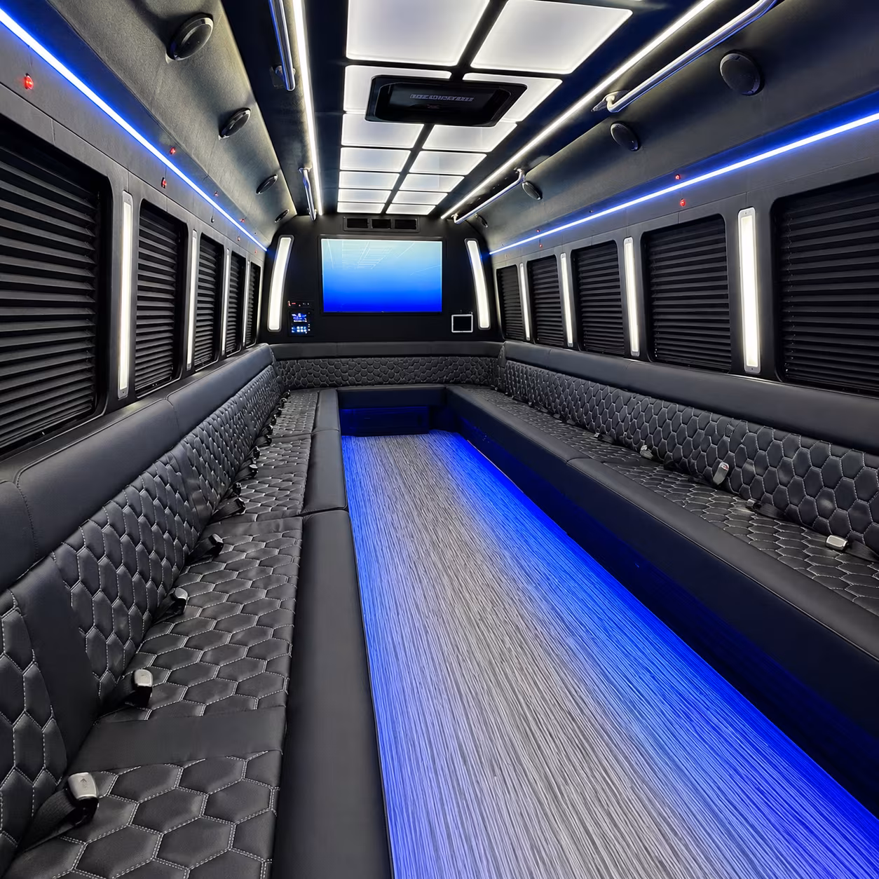 murfreesboro 50 passenger party bus inside