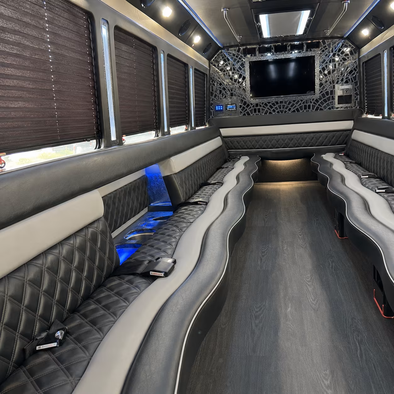 party buses that make the ride to prom the first stop of the night